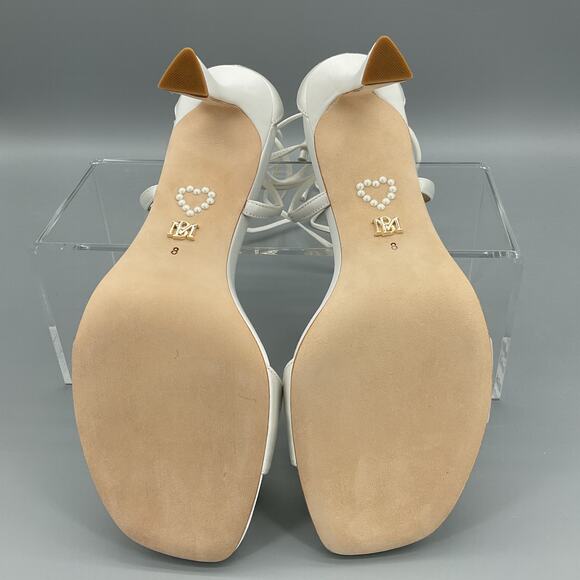 NEW Badgley Mischka Women’s Janelle Ankle Tie Sandals White Size 8 - Picture 8 of 10